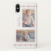 Coques Case-Mate iPhone Rose rose Rhinestone Nom Photo (Dos)