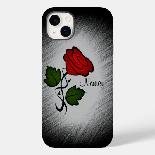 Coques Case-Mate iPhone Rose Rouge avec Nom (Verso)