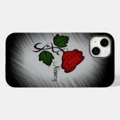 Coques Case-Mate iPhone Rose Rouge avec Nom (Verso (horizontal))