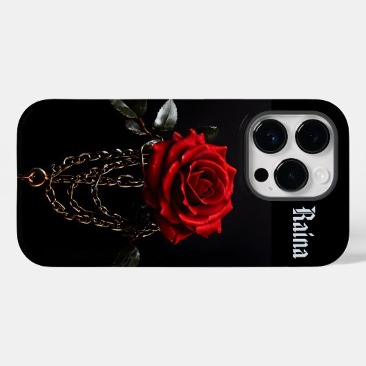 Coques Case-Mate iPhone Rose rouge dans Chains Goth (Verso (horizontal))