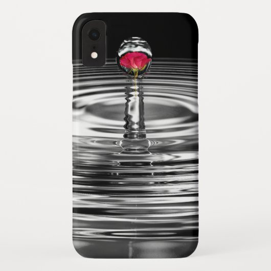 Coques Case-Mate iPhone rose rouge dans la gouttelette d'eau (Dos)