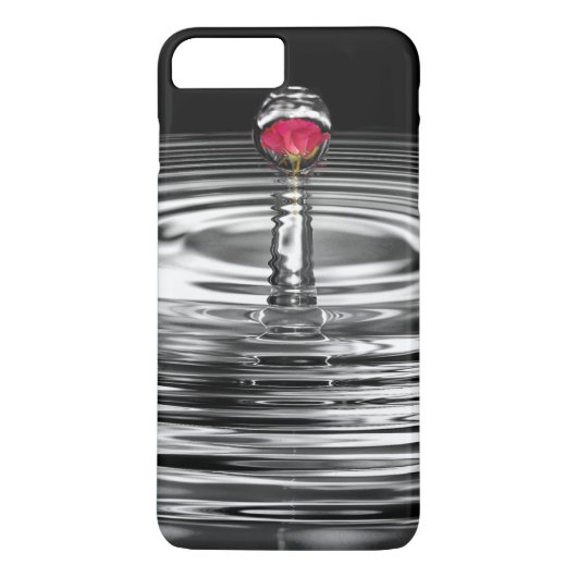 Coques Case-Mate iPhone rose rouge dans la gouttelette d'eau (Dos)