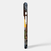 Coques Case-Mate iPhone Rose rouge dans mur de pierre floral vintage natur (Verso / Gauche)