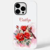 Coques Case-Mate iPhone Rose rouge et cardinal (Verso)