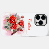 Coques Case-Mate iPhone Rose rouge et cardinal (Verso (horizontal))