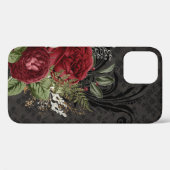 Coques Case-Mate iPhone Rose rouge et noir d'inspiration gothique (Verso (horizontal))