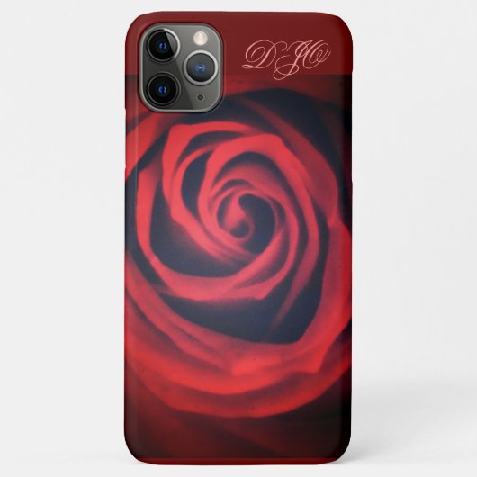 Coques Case-Mate iPhone Rose rouge gros avec Monogramme (Dos)