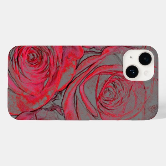 Coques Case-Mate iPhone Rose rouge moderne (Verso (horizontal))