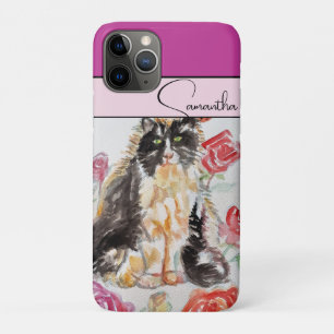 Case-Mate iPhone Case Rose rouge rose aquarelle Roses Tuxedo Chat Chats