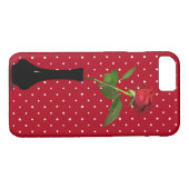 Coques Case-Mate iPhone rose rouge sur pois (Dos (Horizontal))
