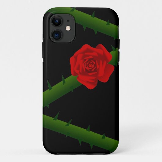 Coques Case-Mate iPhone Rose rouge Thorny (Dos)