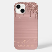 Coques Case-Mate iPhone Rose simple élégant  Gold Parties scintillant Drif (Verso)