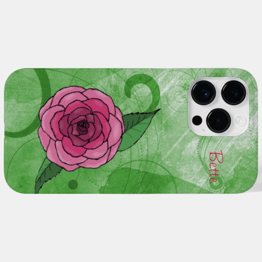 Coques Case-Mate iPhone Rose sur vert (Verso (horizontal))