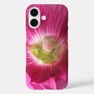 Coques iPhone 16 Rose trémière rose foncé