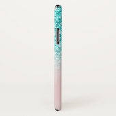 Coques Case-Mate iPhone Rose turquoise Girly nommé Ombre de parties (Dos/Droite)