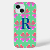 Coques Case-Mate iPhone Rose vert fleuri rétro (Verso)