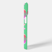 Coques Case-Mate iPhone Rose vert fleuri rétro (Verso / Droite)