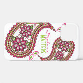 Coques Case-Mate iPhone Rose Vert Funky Paisley Personnalisé (Verso (horizontal))