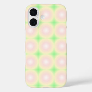 Coques iPhone 16 Rose vert pâle Blanc 3D Optique Motif dégradé