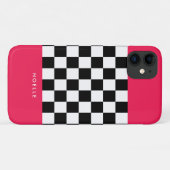 Coques Case-Mate iPhone Rose vif et damier (Dos (Horizontal))