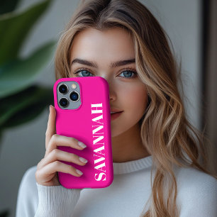 Case-Mate iPhone Case Rose vif nom personnalisé simple