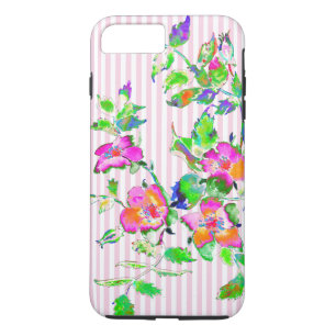 Etui iPhone Case-Mate Rose vintage - Bandes roses et blanches
