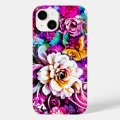 Coques Case-Mate iPhone Rose violet bleu Turquoise blanc Jardin Fleurs Ima (Verso)
