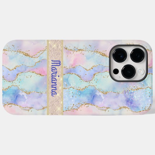 Coques Case-Mate iPhone Rose violet Pale Vert Aquarelle Parties scintillan (Verso (horizontal))