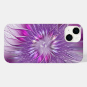 Coques Case-Mate iPhone Rose violet passion Fleur Art Abstrait Fractal (Verso (horizontal))