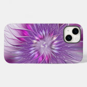 Coques Case-Mate iPhone Rose violet passion Fleur Art Abstrait Fractal (Verso (horizontal))