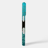 COQUES Case-Mate iPhone ROSEBUD ROSE ROSE, BLEU TURQUOISE DAMASK GEM MONOG (Verso / Droite)