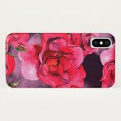 Coques Case-Mate iPhone Roses aquarelle sur noir (Dos (Horizontal))