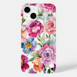 Coque Pour iPhone 14 Roses Aquarelles Élégantes Fleurissent Nom Personn