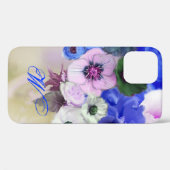 COQUES Case-Mate iPhone ROSES BLANCHES BLEUES ET MONOGRAMME DES FLEURS D'A (Verso (horizontal))