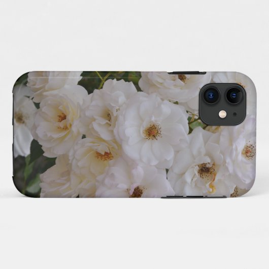Coques Case-Mate iPhone Roses blanches dans l'étui téléphonique en fleurs (Dos (Horizontal))