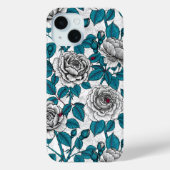 Coques Case-Mate iPhone Roses blanches et coccinelles (Verso)