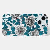 Coques Case-Mate iPhone Roses blanches et coccinelles (Verso (horizontal))