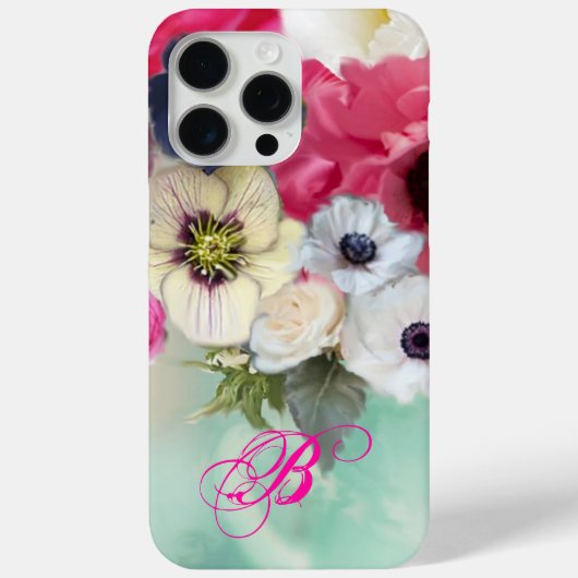 COQUES Case-Mate iPhone ROSES BLANCHES ET ROSES ET FLEURS D'ANÉMONE MONOGR (Verso)