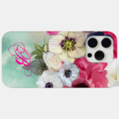 COQUES Case-Mate iPhone ROSES BLANCHES ET ROSES ET FLEURS D'ANÉMONE MONOGR (Verso (horizontal))