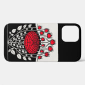 Coques Case-Mate iPhone ROSES BLANCHES NOIRES, ROSEBUDS Art Nouveau Floral (Verso (horizontal))