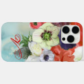 COQUES Case-Mate iPhone ROSES BLANCHES ROUGES ET FLEURS ANÉMONE MONOGRAMME (Verso (horizontal))