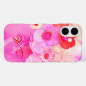 COQUES Case-Mate iPhone ROSES BLANCHES ROUGES ET FLEURS D'ANÉONE ROSE MONO (Verso (horizontal))