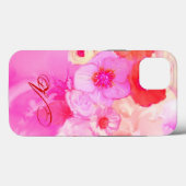 COQUES Case-Mate iPhone ROSES BLANCHES ROUGES ET FLEURS D'ANÉONE ROSE MONO (Verso (horizontal))