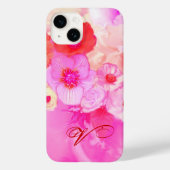 COQUES Case-Mate iPhone ROSES BLANCHES ROUGES ET FLEURS D'ANÉONE ROSE MONO (Verso)