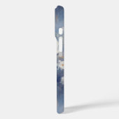 Coques Case-Mate iPhone Roses blanches sur bleu Arrière - plan Paint Style (Verso / Gauche)