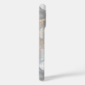 Coques Case-Mate iPhone Roses blanches sur bleu Arrière - plan Paint Style (Verso / Droite)