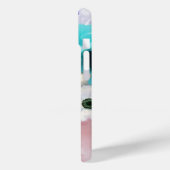 COQUES Case-Mate iPhone ROSES BLEU TURQUOISE ET FLEURS D'ANÉMONE BLANCHES  (Verso / Gauche)