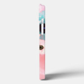 COQUES Case-Mate iPhone ROSES BLEU TURQUOISE, FLEURS ANÉMONE ROSE MONOGRAM (Verso / Gauche)