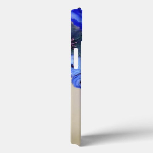 COQUES Case-Mate iPhone ROSES BLEUS, ANÉMONES BLANC ROSE MONOGRAMME (Verso / Droite)