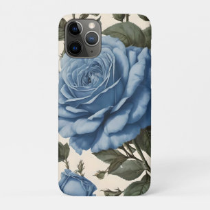 Case-Mate iPhone Case Roses Bleus Et Feuilles Verts,